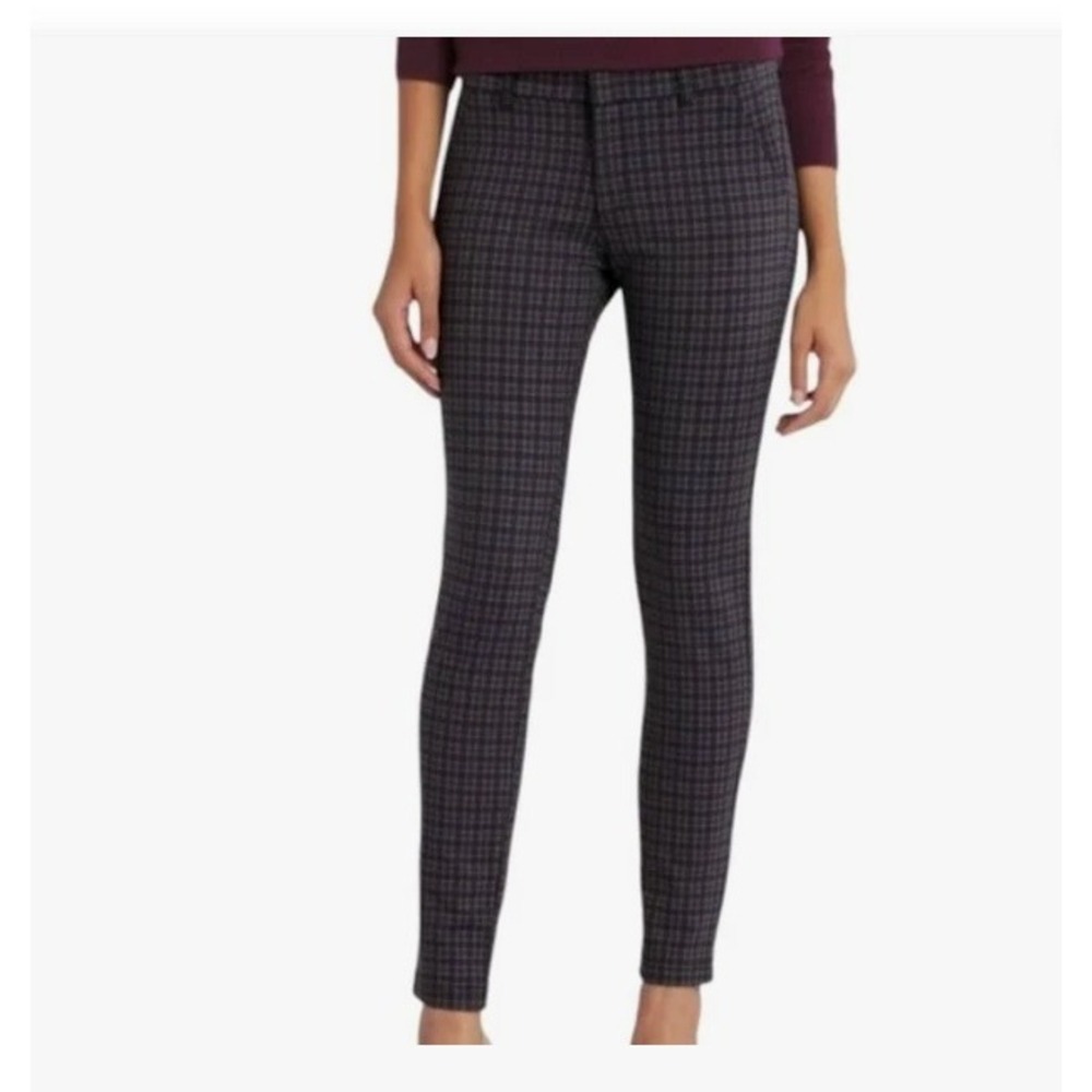 Kut From The Kloth Ellery‎ Slim Straight Skinny Black Grey Plaid Pants